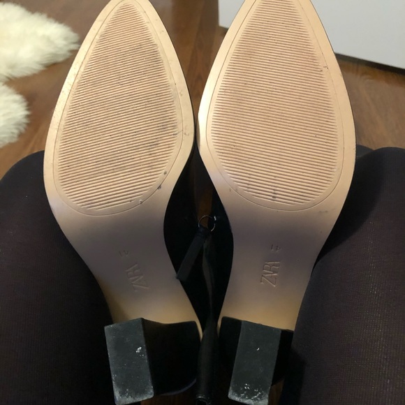 Zara Leather High Leg Heeled Boot - Picture 5 of 7